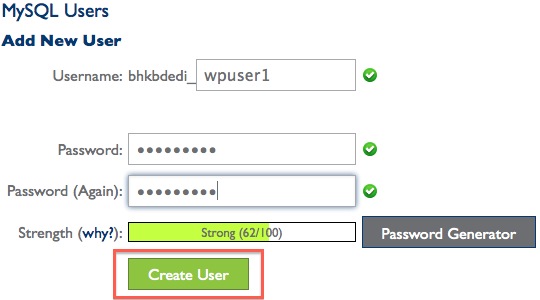 Create Database User